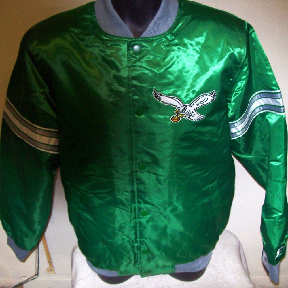 PHILADELPHIA EAGLES Starter Jacket Kelly Green - Picture 2 of 11